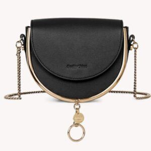 See by Chloe Mara Leather Saddle Crossbody Bag Black